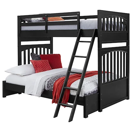 Twin-Over-Full Bunk Bed with Open Slat Design